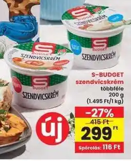 Interspar S-BUDGET szendvicskrém ajánlat