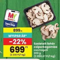Interspar Szeletelt fehér csiperkegomba csomagolt ajánlat