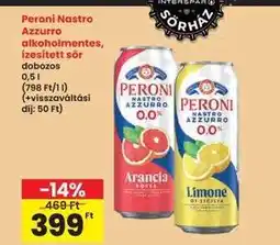 Interspar Peroni Nastro Azzurro alkoholmentes, ízesített sör ajánlat