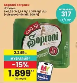 Interspar Soproni sörpack ajánlat