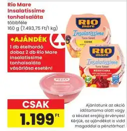 Spar RIO MARE Insalatissime tonhalsaláta ajánlat