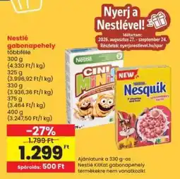 Spar NESTLÉ Gabonapehely ajánlat