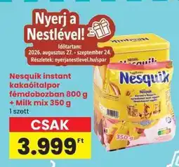 Spar Nesquik instant kakaóitalpor fémdobozban 800 g + Milk mix 350 g ajánlat