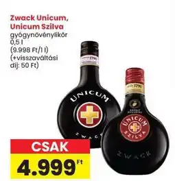 Spar ZWACK Unicum* / Unicum Szilva ajánlat