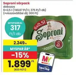 Spar Soproni sörpack ajánlat