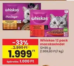 Spar Whiskas 12 pack macskaeledel ajánlat