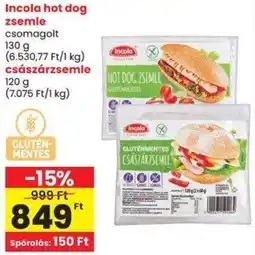 Spar Incola hot dog zsemle ajánlat