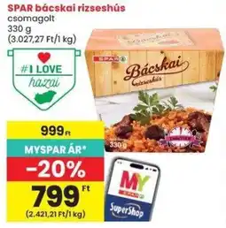 Spar Bácskai rizseshús ajánlat