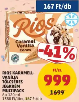 PENNY Rios karamell-vanília tölcseres jégkrém multipack ajánlat