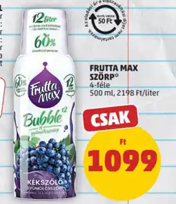 PENNY Frutta max bubble kékszőlő gyümölcsszörp ajánlat