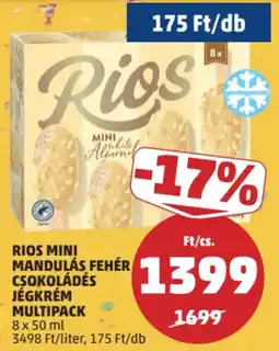 PENNY Rios mini mandulás fehér csokoládés jégkrém ajánlat