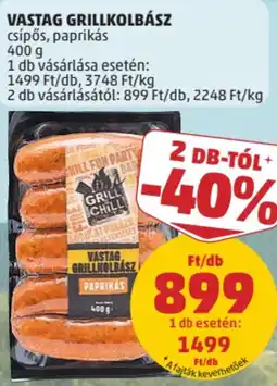 PENNY Grill Chill vastag grillkolbász csípős, paprikás ajánlat