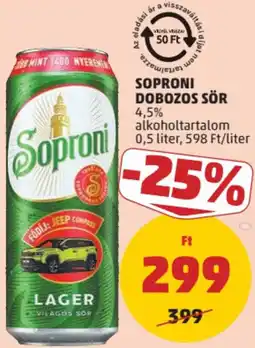 PENNY Soproni dobozos sör ajánlat