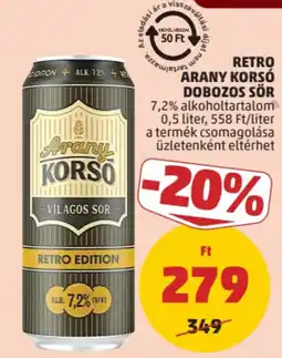 PENNY Arany Korsó retro dobozos sör ajánlat