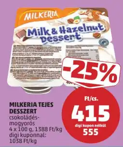 PENNY Mileria tejes desszert csokoládés-mogyorós ajánlat