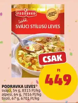 PENNY Podravka svájci stílusú leves ajánlat
