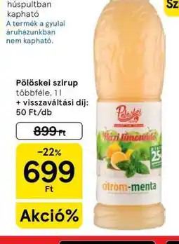 Tesco Pölöskei szirup ajánlat
