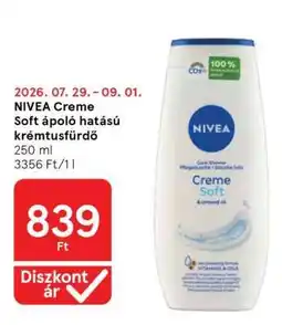 Tesco NIVEA Creme Soft ápoló hatású krémtusfürdő ajánlat