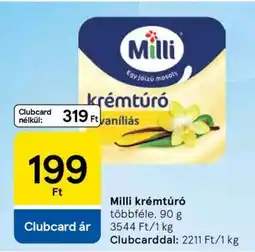 Tesco MILLI Krémtúró ajánlat