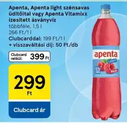 Tesco Apenta, Apenta light szénsavas üdítőital vagy Apenta Vitamixx ízesített ásványvíz ajánlat
