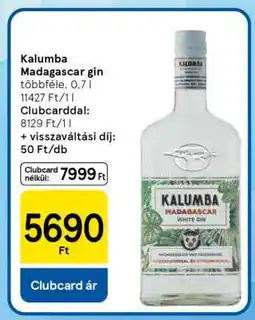 Tesco Kalumba Madagascar gin ajánlat