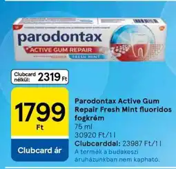 Tesco Parodontax Active Gum Repair Fresh Mint fluoridos fogkrém ajánlat