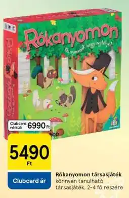Tesco Rókanyomon társasjáték ajánlat