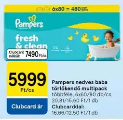 Tesco Pampers nedves baba törlőkendő multipack ajánlat