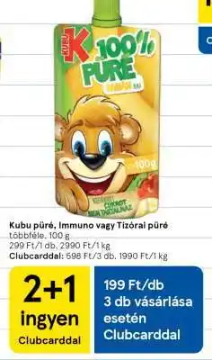 Tesco Kubu püré, Immuno vagy Tízórai püré ajánlat