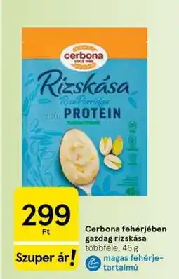 Tesco Cerbona fehérjében gazdag rizskása ajánlat