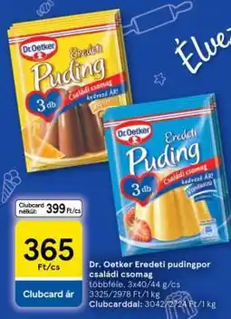 Tesco Dr. Oetker Eredeti pudingpor családi csomag ajánlat