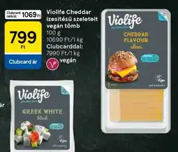 Tesco Violife Cheddar ízesítésű szeletelt vegán tömb ajánlat
