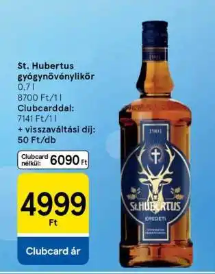 Tesco St. Hubertus gyógynövénylikőr ajánlat