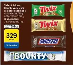 Tesco Twix, Snickers, Bounty vagy Mars szeletes csokoládé ajánlat