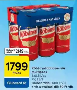 Tesco Kőbányai dobozos sör multipack ajánlat
