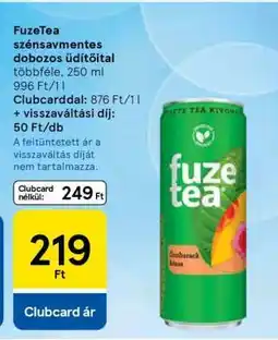 Tesco FuzeTea szénsavmentes dobozos üdítőital ajánlat