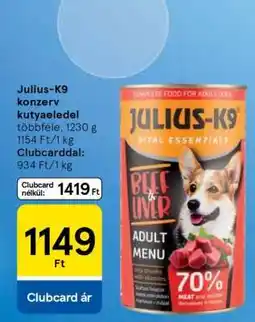 Tesco JULIUS-K9 KONZERV KUTYAELEDEL ajánlat