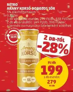 PENNY RETRO ARANY KORSÓ DOBOZOS SÖR ajánlat