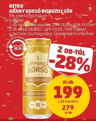 RETRO ARANY KORSÓ DOBOZOS SÖR