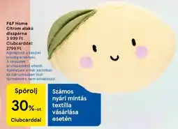 Tesco F&F Home Citrom alakú díszpárna ajánlat