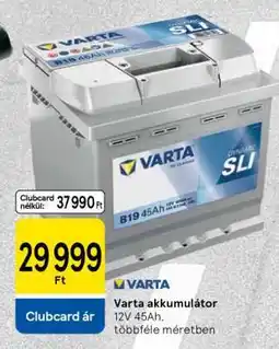 Tesco Varta akkumulátor ajánlat