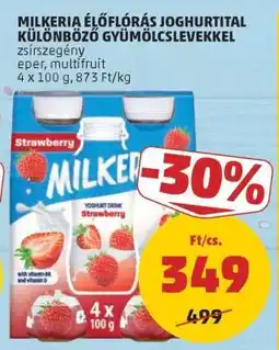 PENNY MILKERIA ÉLŐFLÓRÁS JOGHURTITAL KÜLÖNBÖZŐ GYÜMÖLCSLEVEKKEL ajánlat
