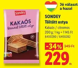 Lidl Sondey töltött ostya ajánlat