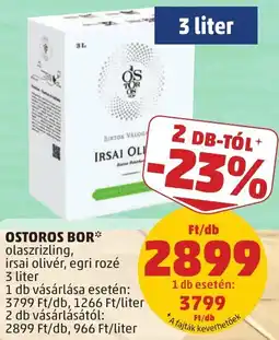 PENNY Ostoros bor* olaszrizling, irsai olíver, egri rozé ajánlat