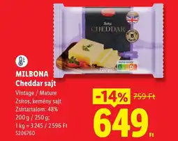 Lidl Milbona cheddar sajt ajánlat
