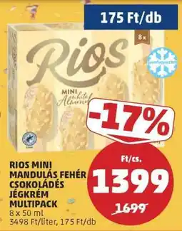 PENNY RIOS MINI MANDULÁS FEHÉR CSOKOLÁDÉS JÉGKRÉM MULTIPACK ajánlat
