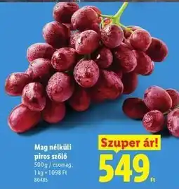 Lidl Mag nélküli piros szőlő ajánlat