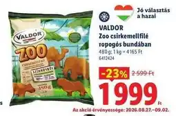 Lidl VALDOR Zoo csirkemellfilé ropogós bundában ajánlat