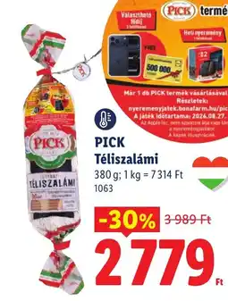 Lidl Pick téliszalámi ajánlat