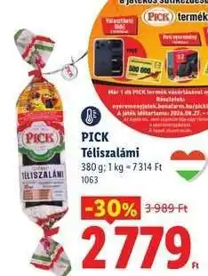 Lidl PICK Téliszalámi ajánlat
